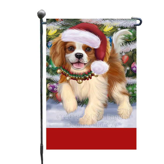 Personalized Trotting in the Snow Cavalier King Charles Spaniel Dog Custom Garden Flags GFLG-DOTD-A60700