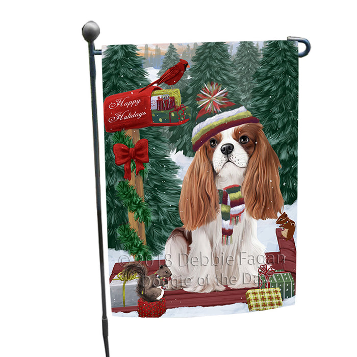 Merry Christmas Woodland Sled Cavalier King Charles Spaniel Dog Garden Flag GFLG55179