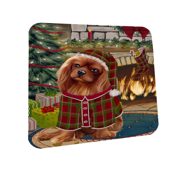 The Stocking was Hung Cavalier King Charles Spaniel Dog Coasters Set of 4 CST55222