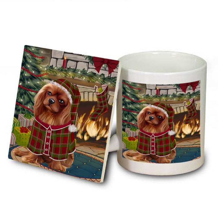 The Stocking was Hung Cavalier King Charles Spaniel Dog Mug and Coaster Set MUC55256