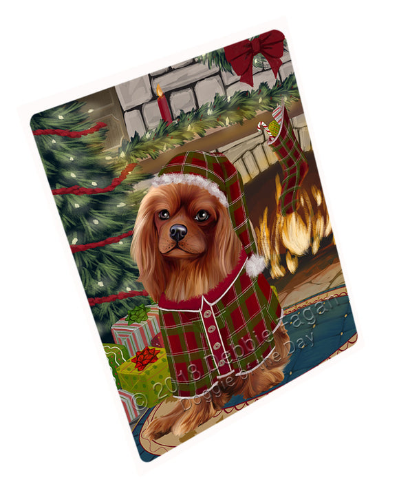 The Stocking was Hung Cavalier King Charles Spaniel Dog Large Refrigerator / Dishwasher Magnet RMAG93852