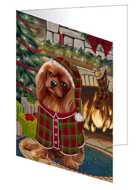 The Stocking was Hung Brittany Spaniel Dog Handmade Artwork Assorted Pets Greeting Cards and Note Cards with Envelopes for All Occasions and Holiday Seasons GCD70256