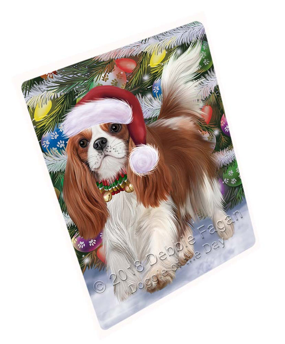 Trotting in the Snow Cavalier King Charles Spaniel Dog Cutting Board C71421