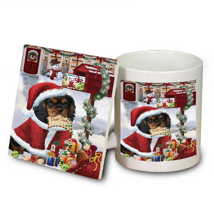 Cavalier King Charles Spaniel Dog Dear Santa Letter Christmas Holiday Mailbox Mug and Coaster Set MUC53876