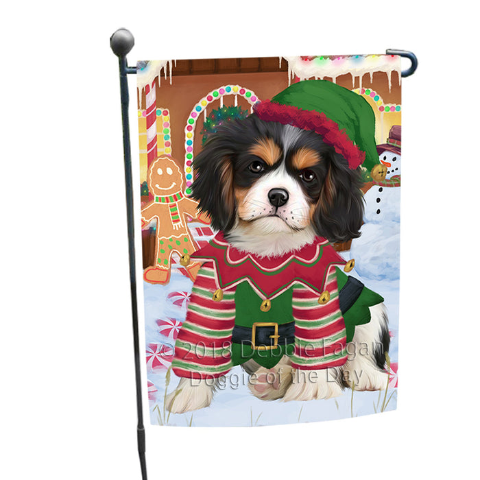Christmas Gingerbread House Candyfest Cavalier King Charles Spaniel Dog Garden Flag GFLG56842