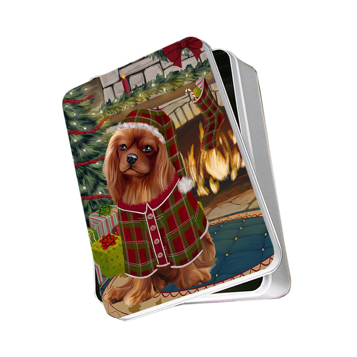 The Stocking was Hung Cavalier King Charles Spaniel Dog Photo Storage Tin PITN55207