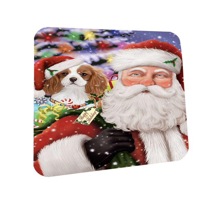 Santa Carrying Cavalier King Charles Spaniel Dog and Christmas Presents Coasters Set of 4 CST53931