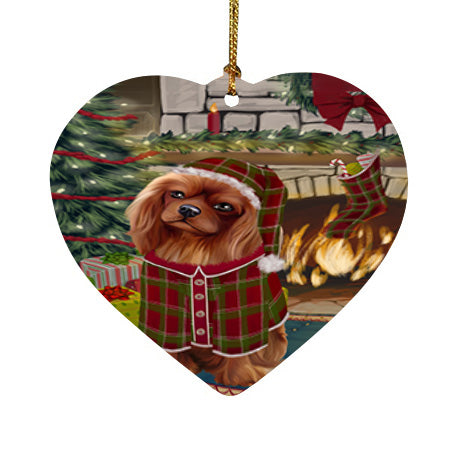 The Stocking was Hung Cavalier King Charles Spaniel Dog Heart Christmas Ornament HPOR55620