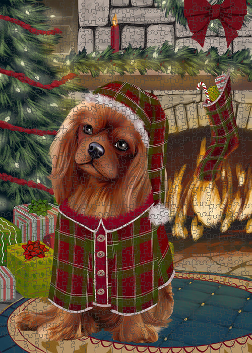 The Stocking was Hung Cavalier King Charles Spaniel Dog Puzzle with Photo Tin PUZL89260