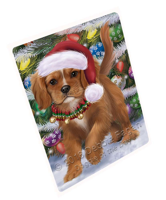 Trotting in the Snow Cavalier King Charles Spaniel Dog Cutting Board C71424