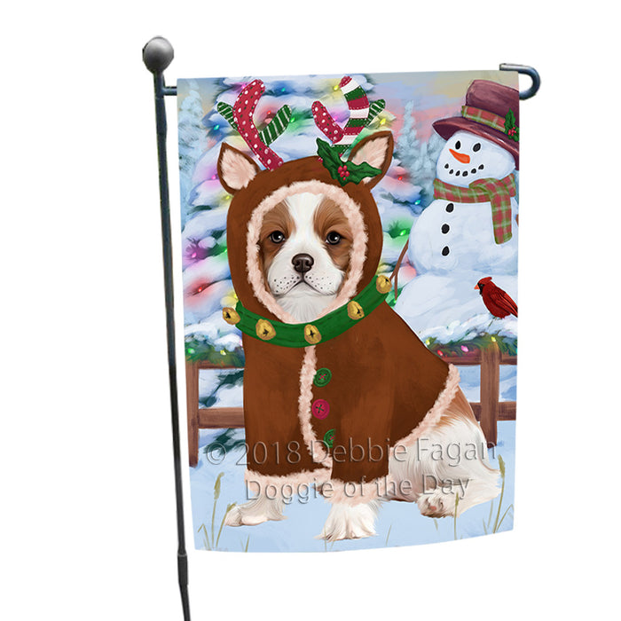 Christmas Gingerbread House Candyfest Cavalier King Charles Spaniel Dog Garden Flag GFLG56843