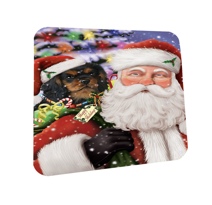 Santa Carrying Cavalier King Charles Spaniel Dog and Christmas Presents Coasters Set of 4 CST53932