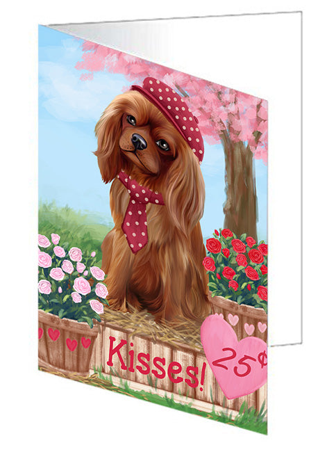 Rosie 25 Cent Kisses Cavalier King Charles Spaniel Dog Handmade Artwork Assorted Pets Greeting Cards and Note Cards with Envelopes for All Occasions and Holiday Seasons GCD73811