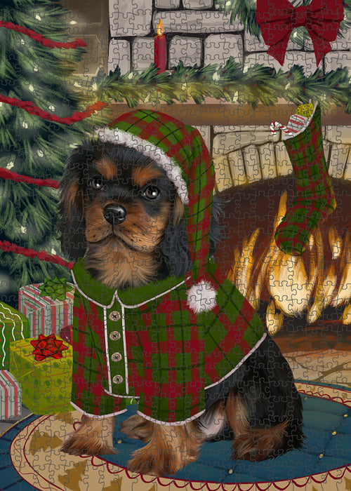 The Stocking was Hung Cavalier King Charles Spaniel Dog Puzzle with Photo Tin PUZL89264