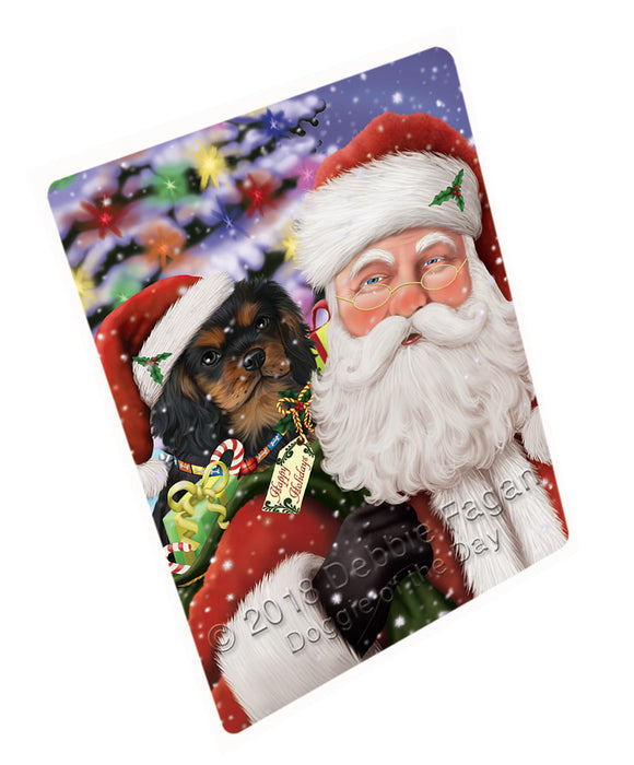 Santa Carrying Cavalier King Charles Spaniel Dog and Christmas Presents Large Refrigerator / Dishwasher Magnet RMAG84726
