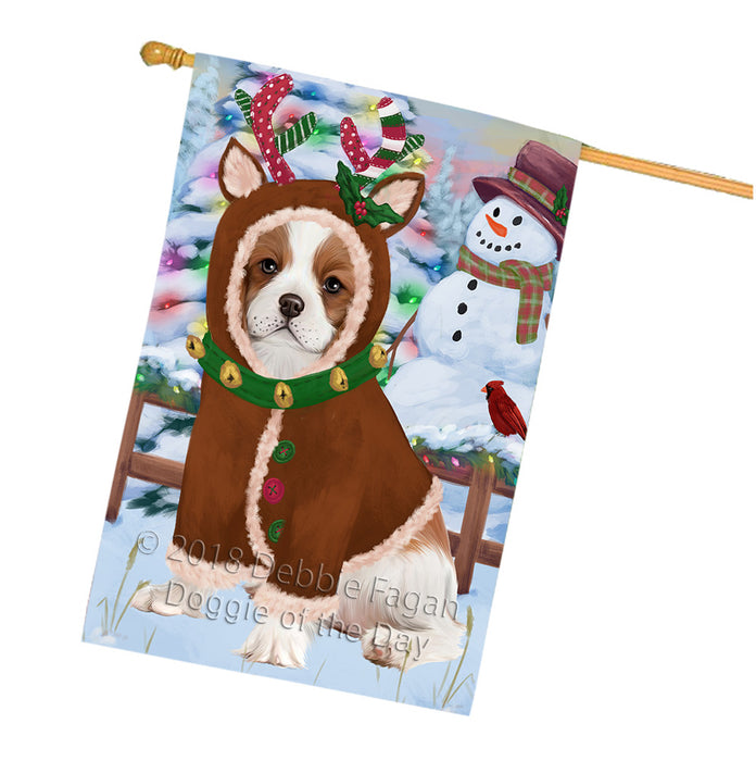 Christmas Gingerbread House Candyfest Cavalier King Charles Spaniel Dog House Flag FLG56979