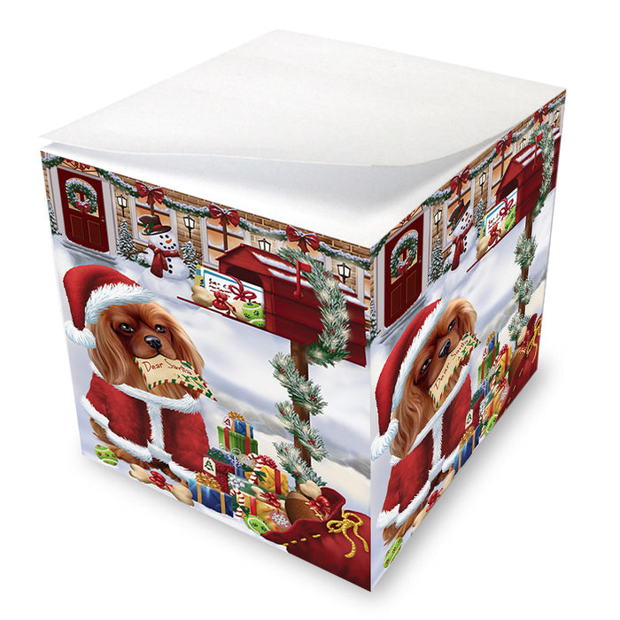 Cavalier King Charles Spaniel Dog Dear Santa Letter Christmas Holiday Mailbox Note Cube NOC55531