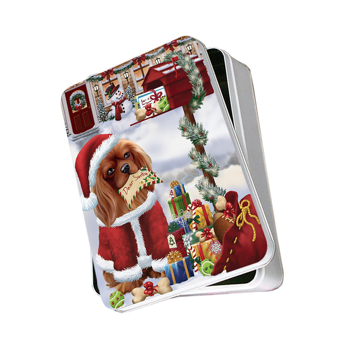 Cavalier King Charles Spaniel Dog Dear Santa Letter Christmas Holiday Mailbox Photo Storage Tin PITN53828