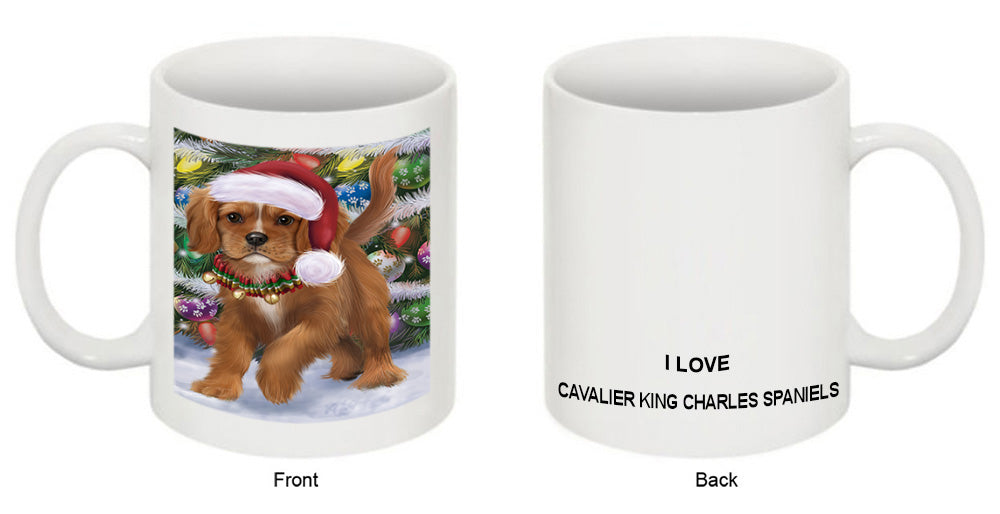 Trotting in the Snow Cavalier King Charles Spaniel Dog Coffee Mug MUG50827