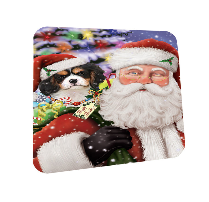 Santa Carrying Cavalier King Charles Spaniel Dog and Christmas Presents Coasters Set of 4 CST53933