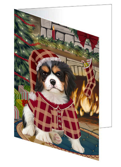 The Stocking was Hung Brittany Spaniel Dog Handmade Artwork Assorted Pets Greeting Cards and Note Cards with Envelopes for All Occasions and Holiday Seasons GCD70250