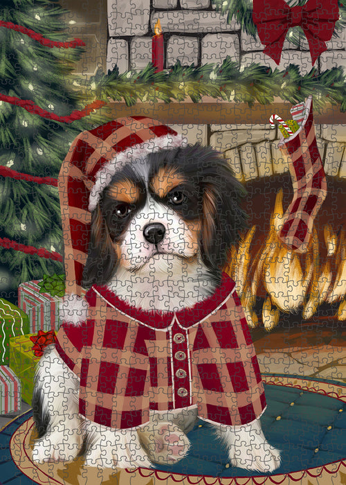 The Stocking was Hung Cavalier King Charles Spaniel Dog Puzzle with Photo Tin PUZL89268