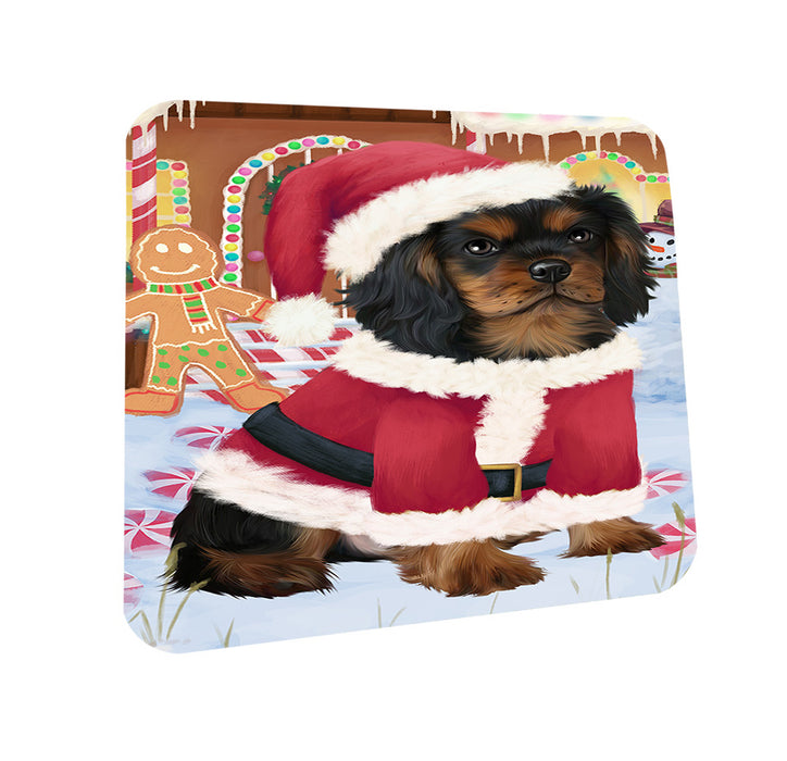 Christmas Gingerbread House Candyfest Cavalier King Charles Spaniel Dog Coasters Set of 4 CST56254