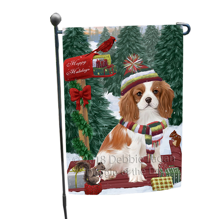 Merry Christmas Woodland Sled Cavalier King Charles Spaniel Dog Garden Flag GFLG55181