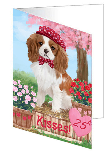 Rosie 25 Cent Kisses Cavalier King Charles Spaniel Dog Handmade Artwork Assorted Pets Greeting Cards and Note Cards with Envelopes for All Occasions and Holiday Seasons GCD73814