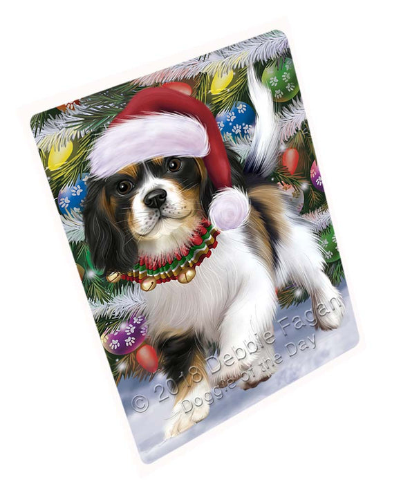 Trotting in the Snow Cavalier King Charles Spaniel Dog Cutting Board C71427