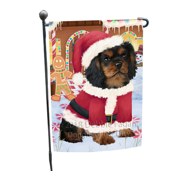 Christmas Gingerbread House Candyfest Cavalier King Charles Spaniel Dog Garden Flag GFLG56844