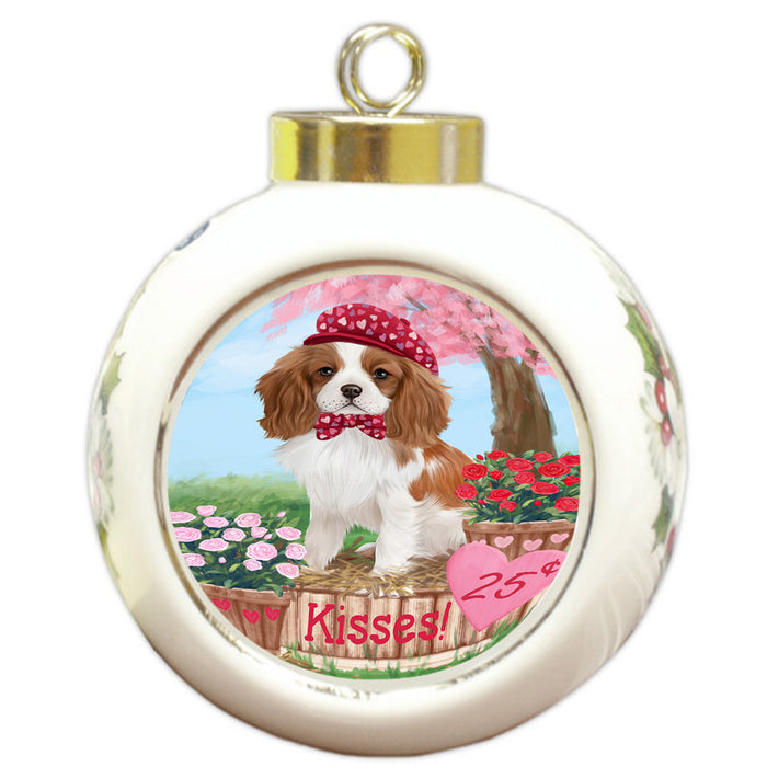 Rosie 25 Cent Kisses Cavalier King Charles Spaniel Dog Round Ball Christmas Ornament RBPOR56789