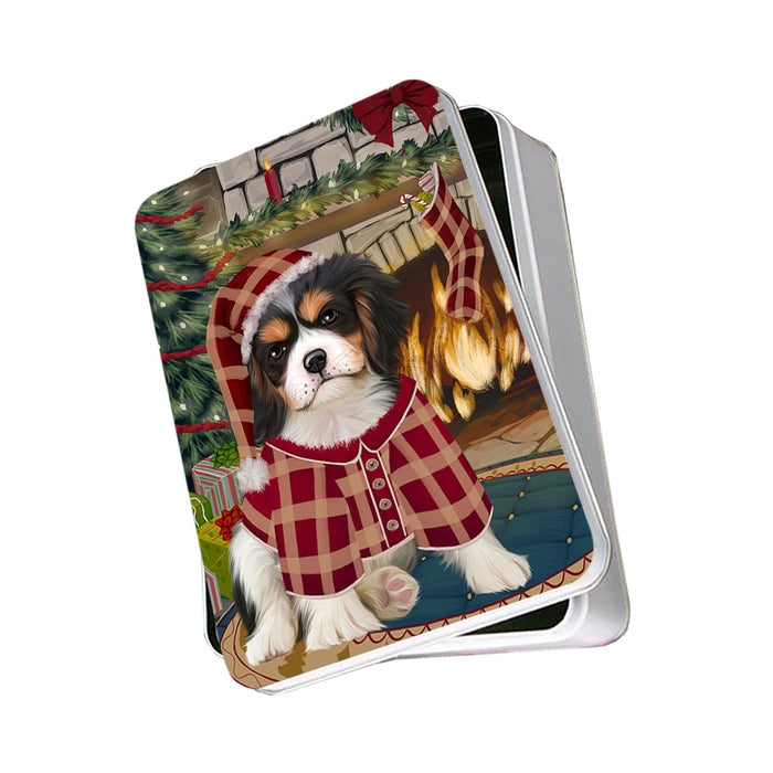 The Stocking was Hung Cavalier King Charles Spaniel Dog Photo Storage Tin PITN55209