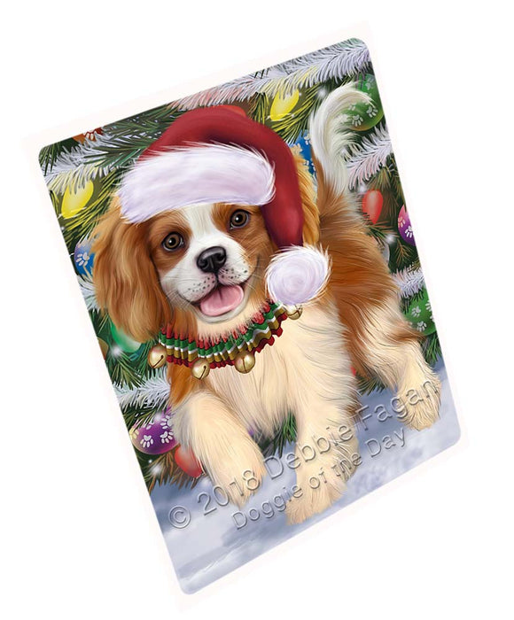 Trotting in the Snow Cavalier King Charles Spaniel Dog Cutting Board C71430