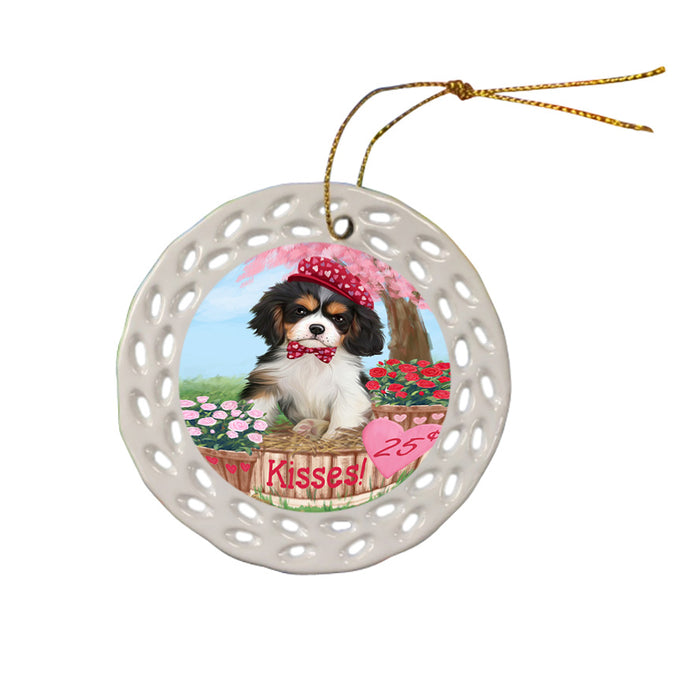 Rosie 25 Cent Kisses Cavalier King Charles Spaniel Dog Ceramic Doily Ornament DPOR56790