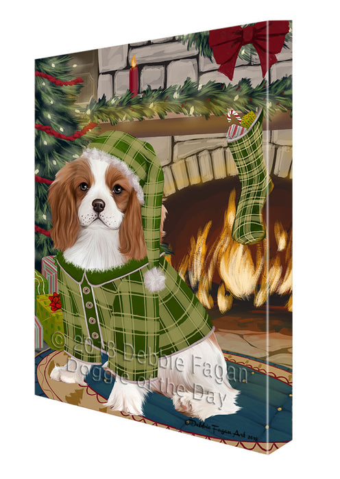 The Stocking was Hung Cavalier King Charles Spaniel Dog Canvas Print Wall Art Décor CVS117332