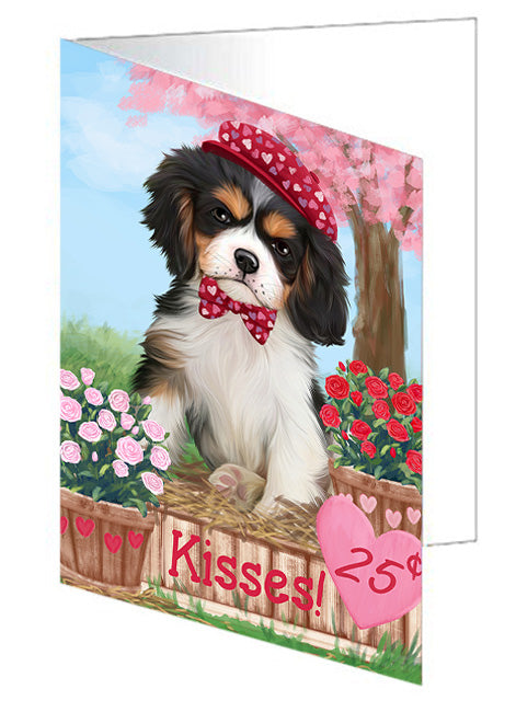 Rosie 25 Cent Kisses Cavalier King Charles Spaniel Dog Handmade Artwork Assorted Pets Greeting Cards and Note Cards with Envelopes for All Occasions and Holiday Seasons GCD73817