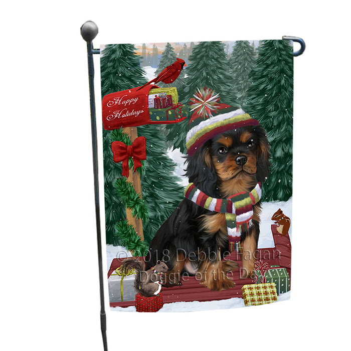Merry Christmas Woodland Sled Cavalier King Charles Spaniel Dog Garden Flag GFLG55182