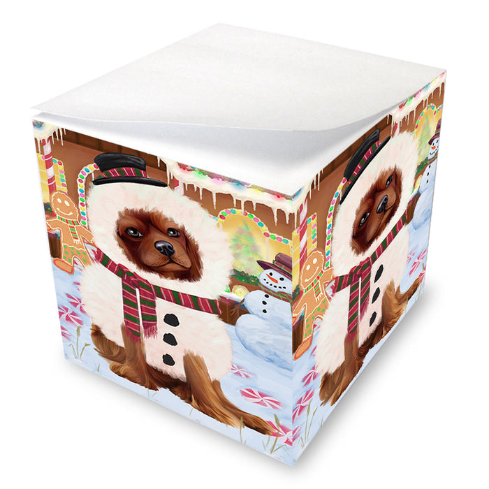 Christmas Gingerbread House Candyfest Cavalier King Charles Spaniel Dog Note Cube NOC54369