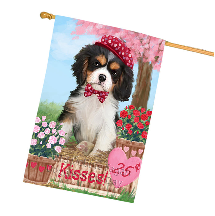 Rosie 25 Cent Kisses Cavalier King Charles Spaniel Dog House Flag FLG57118