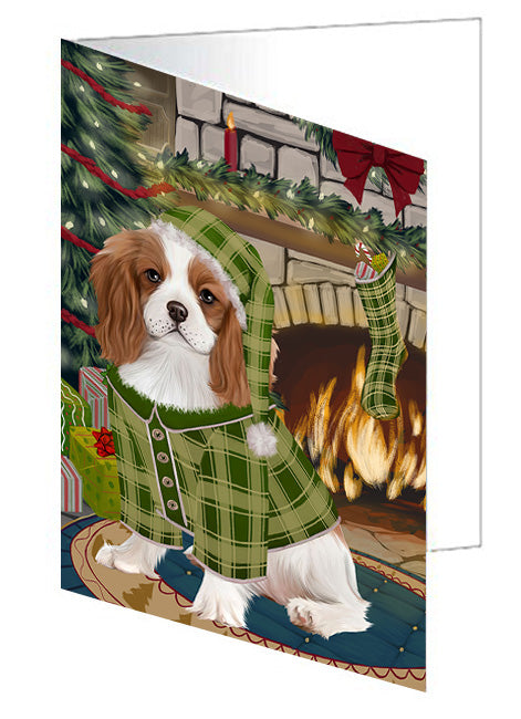 The Stocking was Hung Brittany Spaniel Dog Handmade Artwork Assorted Pets Greeting Cards and Note Cards with Envelopes for All Occasions and Holiday Seasons GCD70247