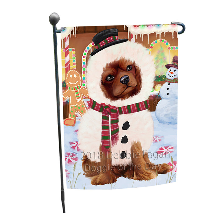 Christmas Gingerbread House Candyfest Cavalier King Charles Spaniel Dog Garden Flag GFLG56845