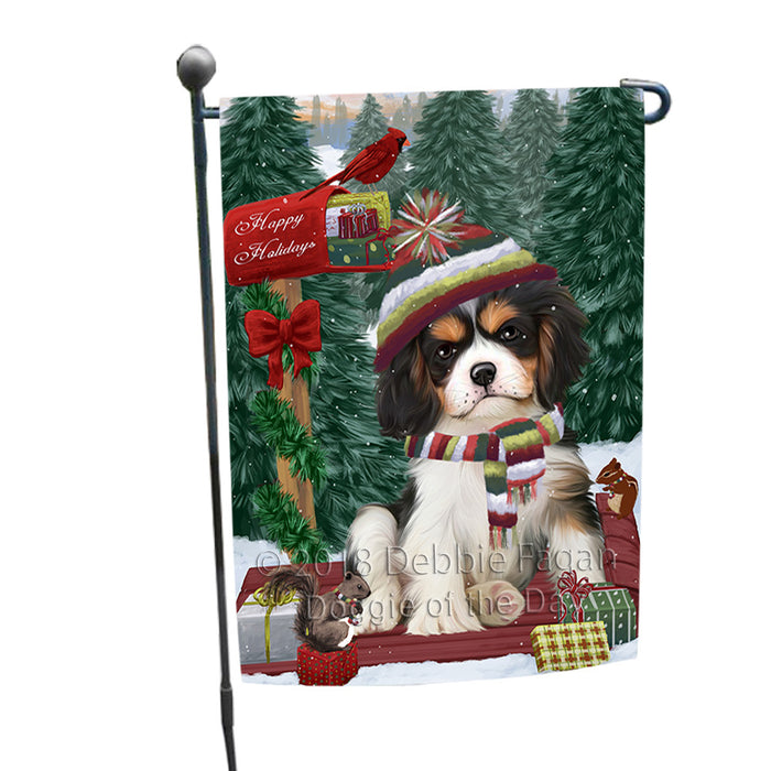 Merry Christmas Woodland Sled Cavalier King Charles Spaniel Dog Garden Flag GFLG55183