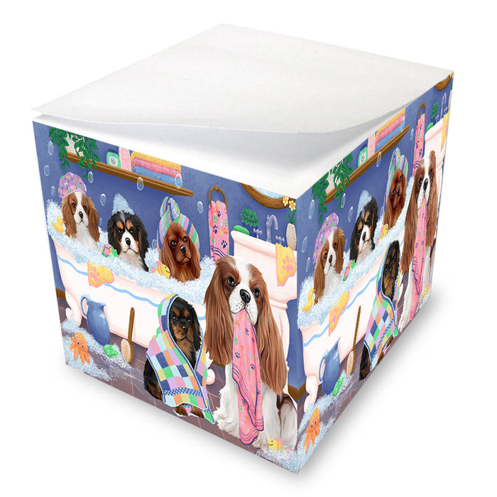 Rub A Dub Dogs In A Tub Cavalier King Charles Spaniels Dog Note Cube NOC54850