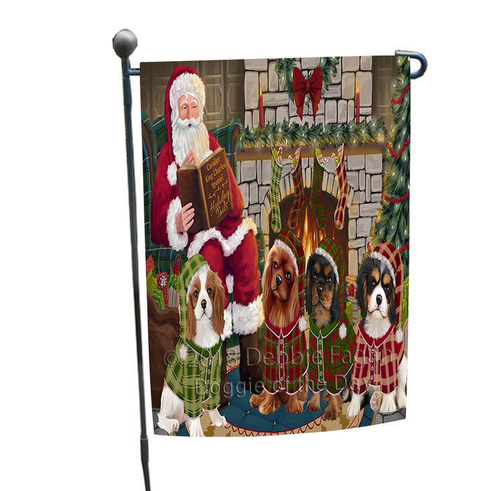Christmas Cozy Holiday Tails Cavalier King Charles Spaniels Dog Garden Flag GFLG55407