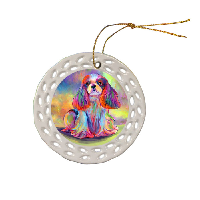 Paradise Wave Cavalier King Charles Spaniel Dog Ceramic Doily Ornament DPOR57056