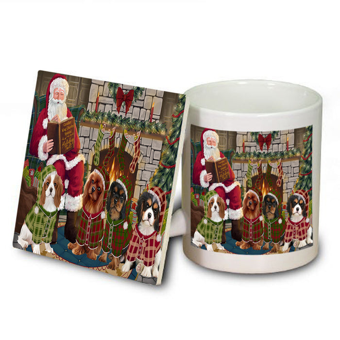 Christmas Cozy Holiday Tails Cavalier King Charles Spaniels Dog Mug and Coaster Set MUC55106
