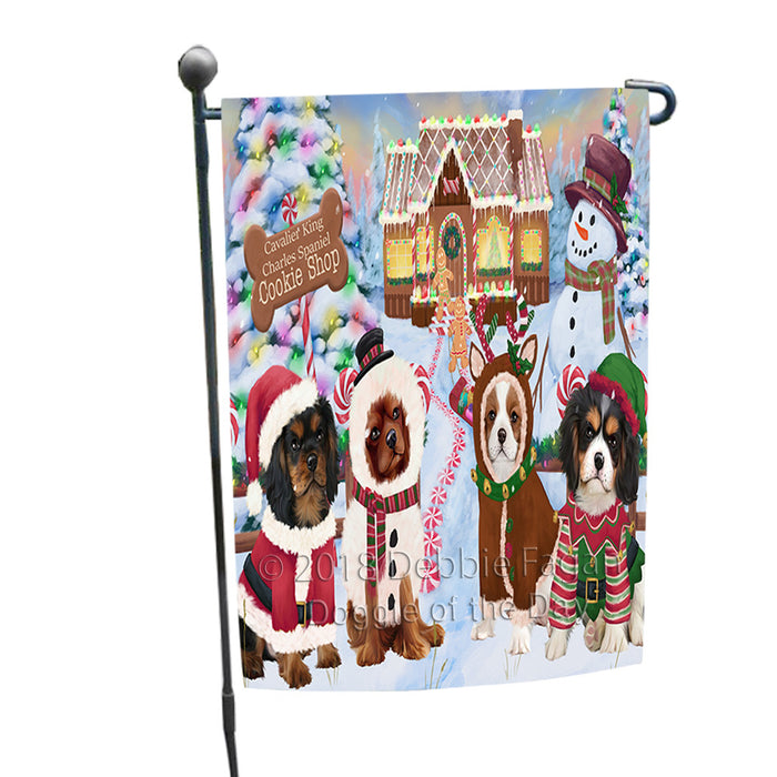 Holiday Gingerbread Cookie Shop Cavalier King Charles Spaniels Dog Garden Flag GFLG56938