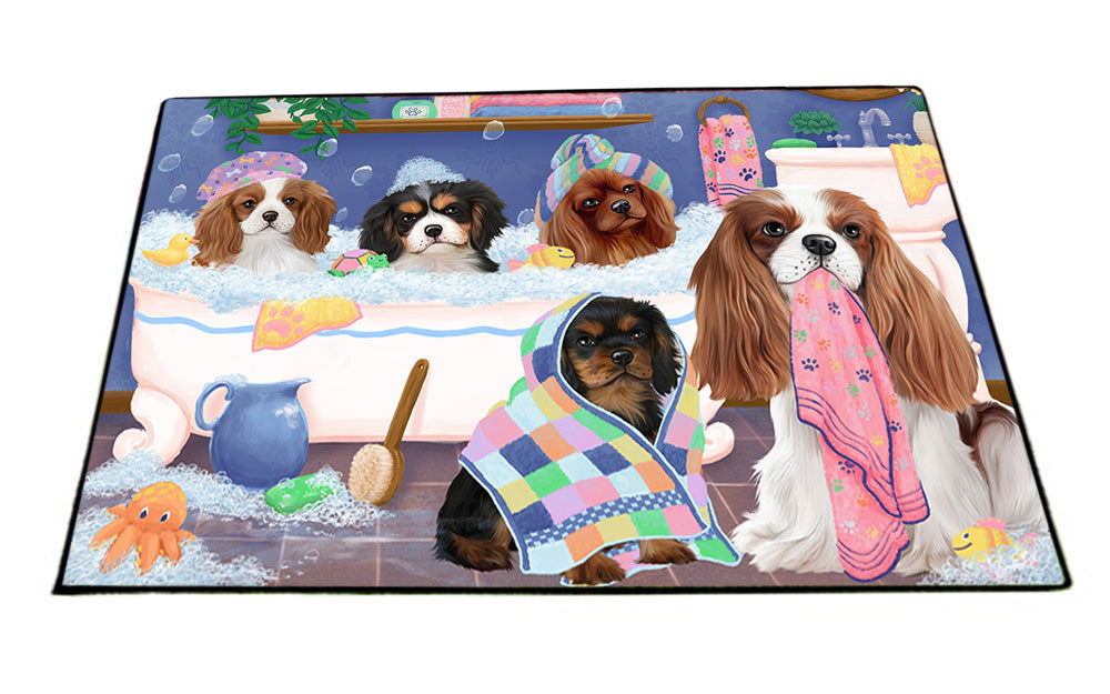 Rub A Dub Dogs In A Tub Cavalier King Charles Spaniels Dog Floormat FLMS53517