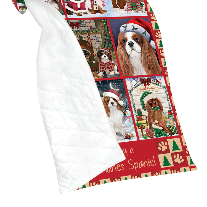 Love is Being Owned Christmas Cavalier King Charles Spaniel Dogs Quilt